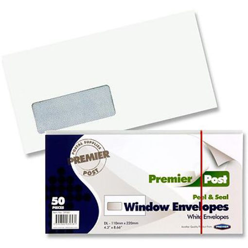 Picture of ENVELOPE - WHITE DL WITH WINDOW - 110X220MM